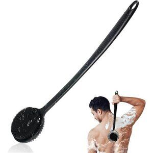 Silicone Back Scrubber for Shower 17in Lengthen Long Handle Body Brush Long Hand